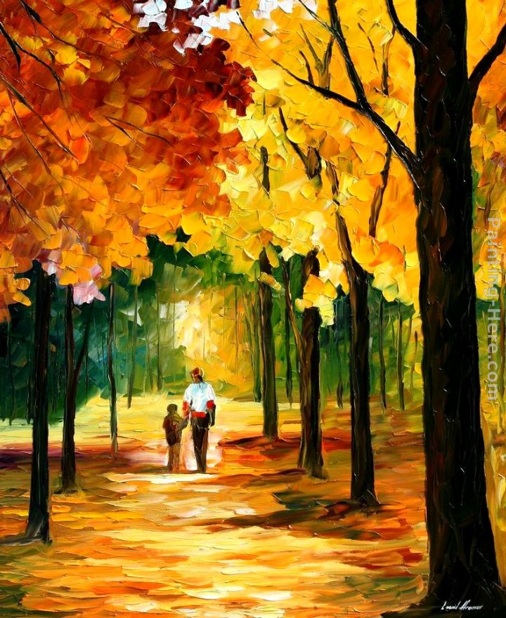 STROLL IN THE FOREST painting - Leonid Afremov STROLL IN THE FOREST art painting